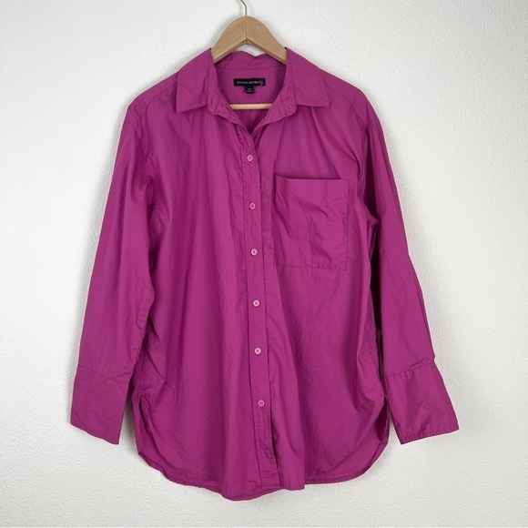 Banana Republic Women’s Button Down Up Shirt Blouse Magenta Medium - Picture 1 of 7